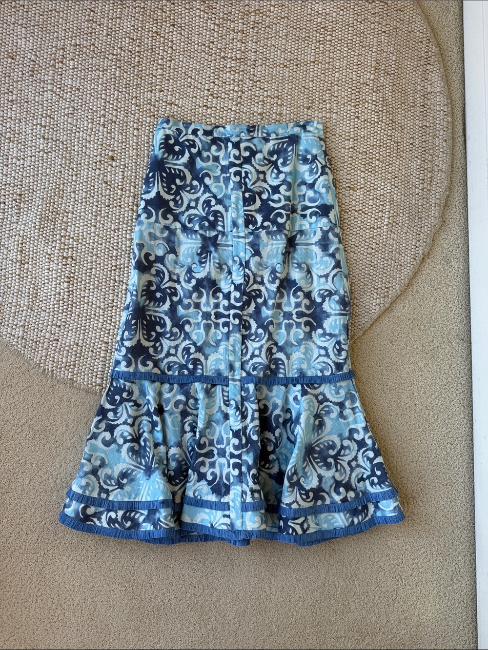 Alexis Blue Galli Skirt in Linen